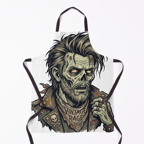 Item preview, Vintage Rockstar Zombie Head – Retro Undead Music Design designed and sold by pictranoosa.