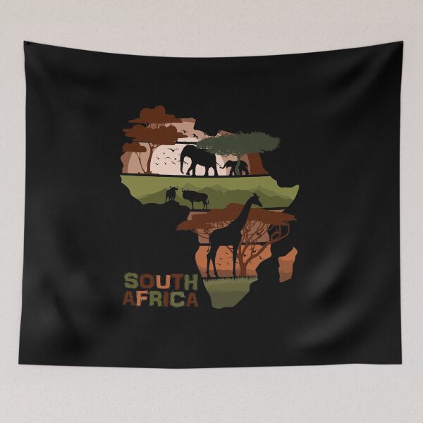 Item preview, South Africa Safari Wildlife Map Silhouette designed and sold by marke770.