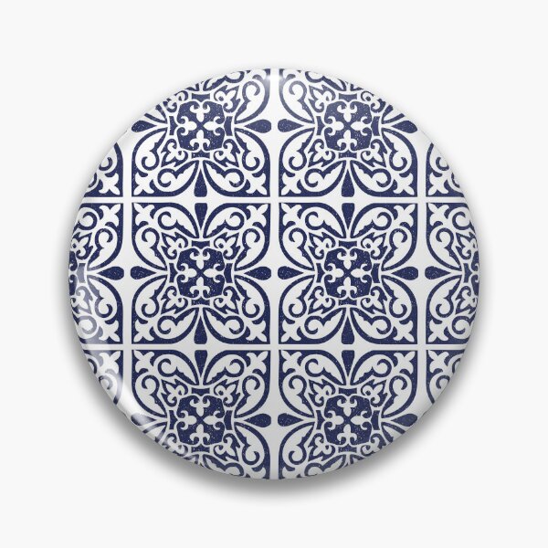 Item preview, Indigo Navy Blue White Moroccan Trellis Lattice Pattern designed and sold by HotHibiscus.