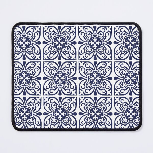 Item preview, Indigo Navy Blue White Moroccan Trellis Lattice Pattern designed and sold by HotHibiscus.