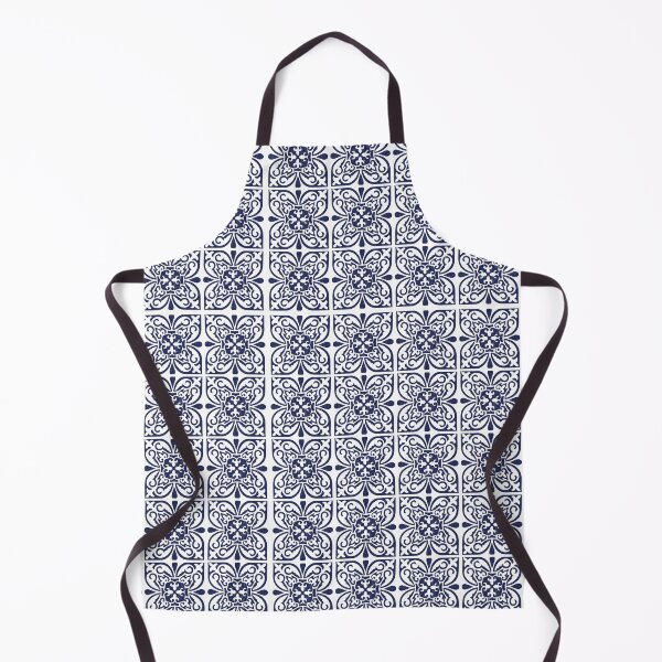 Item preview, Indigo Navy Blue White Moroccan Trellis Lattice Pattern designed and sold by HotHibiscus.