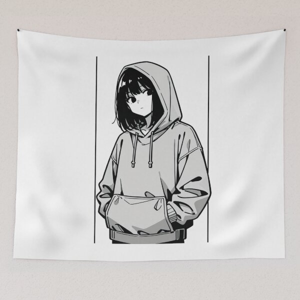 Item preview, Fashion - Man in Grey Hoodie Hood Up Streetwear Anime designed and sold by AnimeShin.