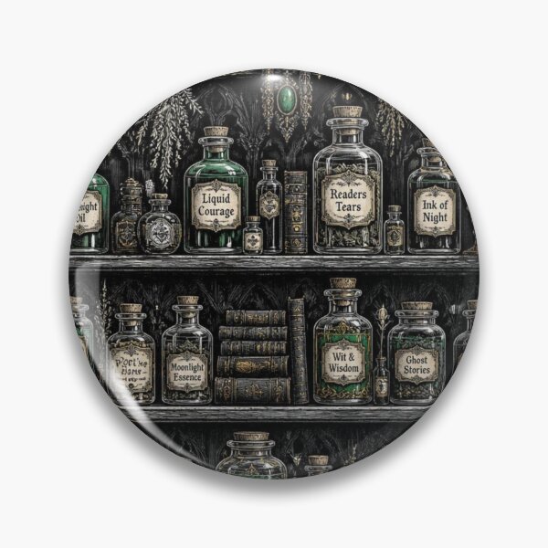 Item preview, Witchy Bookish Potion Shelf Dark Academia Gothic Art designed and sold by ChamberOfBooks.