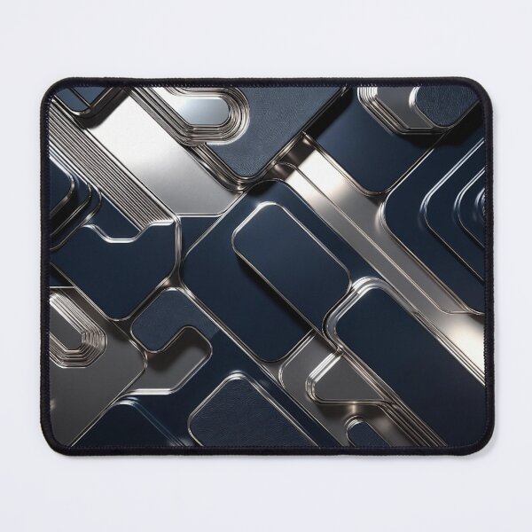 Item preview, Dark Blue Chrome Geometric Pattern designed and sold by IntelliMindDesigns.