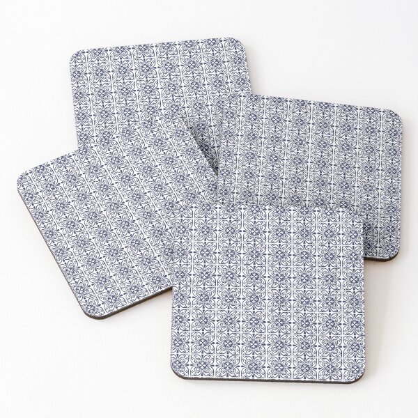 Item preview, Hamptons Navy Blue White Moroccan Trellis Pattern designed and sold by HotHibiscus.