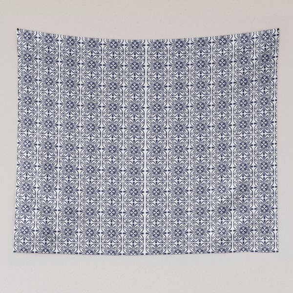 Item preview, Hamptons Navy Blue White Moroccan Trellis Pattern designed and sold by HotHibiscus.