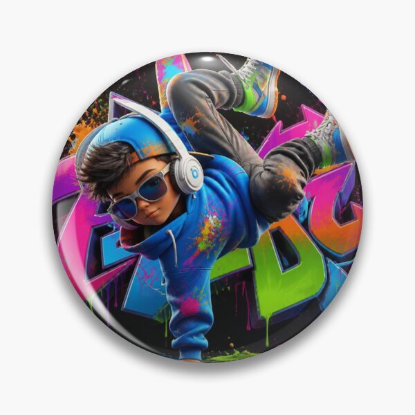 Item preview, Dynamic Breakdance Boy - Neon Graffiti Splatter Hip Hop Art designed and sold by AgnesB77.
