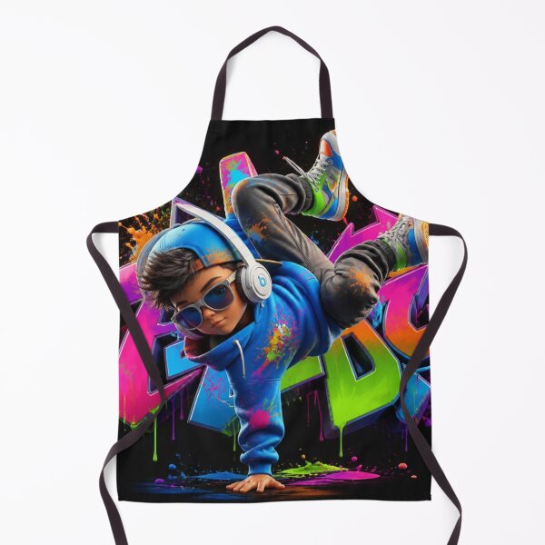 Item preview, Dynamic Breakdance Boy - Neon Graffiti Splatter Hip Hop Art designed and sold by AgnesB77.