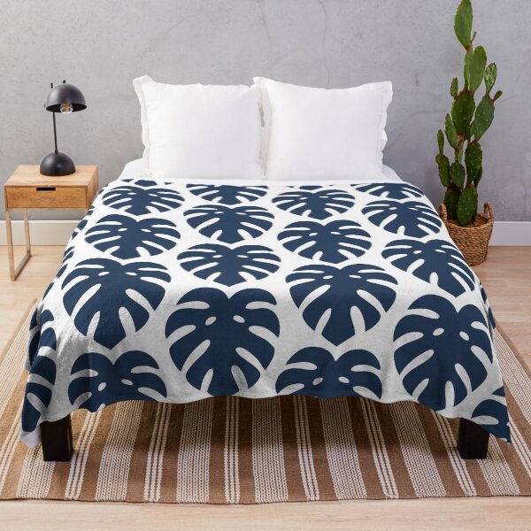 Item preview, Navy Blue Monstera Leaf Illustration designed and sold by BetweenForms.