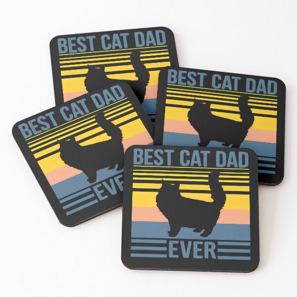 Item preview, Best Cat Dad Ever Retro Cat Silhouette T-Shirt designed and sold by Dmo3HarkoArt.