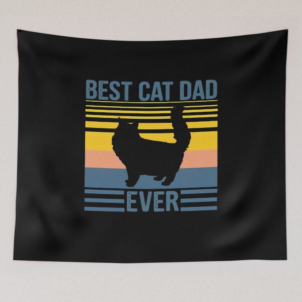 Item preview, Best Cat Dad Ever Retro Cat Silhouette T-Shirt designed and sold by Dmo3HarkoArt.