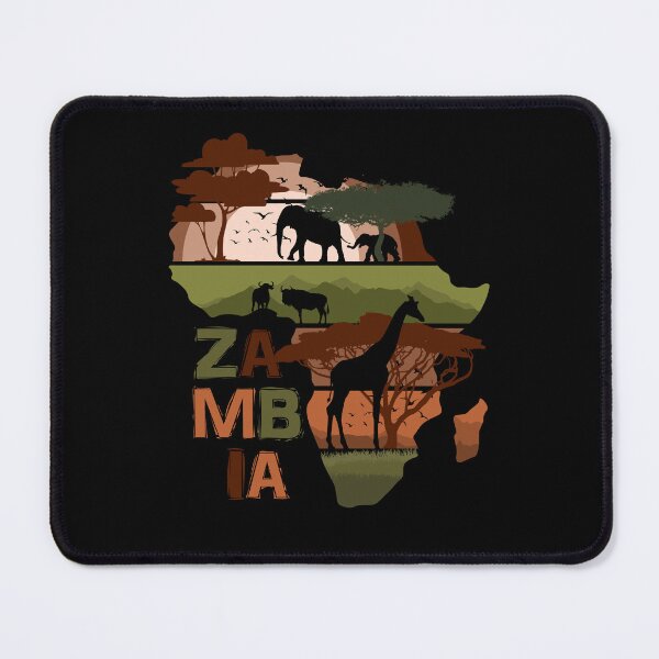 Item preview, Zambia African Safari Wildlife Map Silhouette designed and sold by marke770.