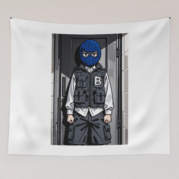 Item preview, Fashion - Man in Grey Puffer Vest Balaclava Cargo Streetwear Anime Variant 2 designed and sold by AnimeShin.