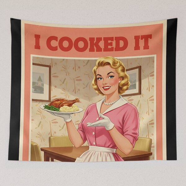 Item preview, Funny Vintage I Cooked It So You Better Like It Retro Sarcastic Kitchen Gift designed and sold by Retro-Anime9.