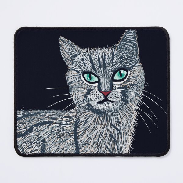 Item preview, Intriguing Cat with Bright Green Eyes designed and sold by Elaine M Hayward .