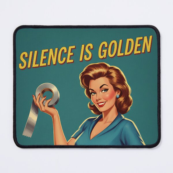 Item preview, Funny Vintage Silence Is Golden Duct Tape Is Silver Retro Sarcastic Gift designed and sold by Retro-Anime9.
