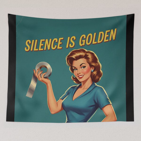 Item preview, Funny Vintage Silence Is Golden Duct Tape Is Silver Retro Sarcastic Gift designed and sold by Retro-Anime9.