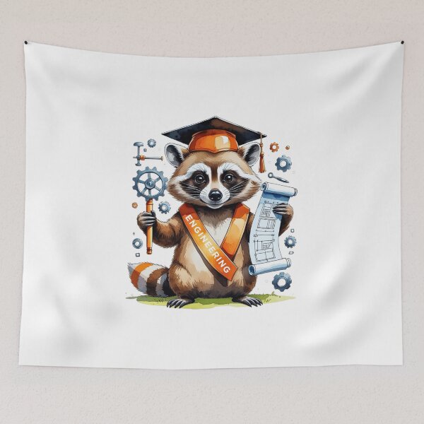 Item preview, Cute Raccoon Engineering Major Graduate designed and sold by AQUILAKREO.