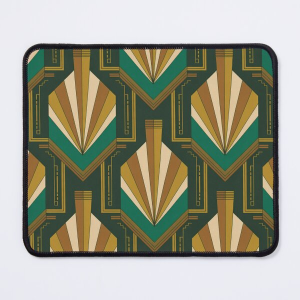 Item preview, Bold Art Deco Fan Pattern | Geometric Teal Gold Seamless Repeat designed and sold by Midnight Veil Designs.