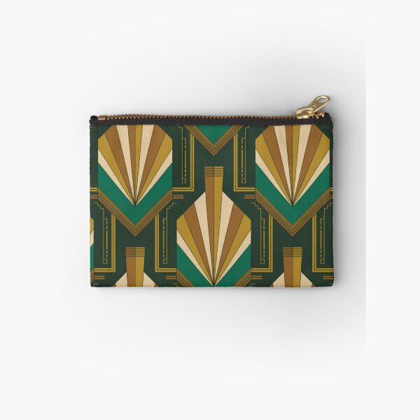 Item preview, Bold Art Deco Fan Pattern | Geometric Teal Gold Seamless Repeat designed and sold by Midnight Veil Designs.