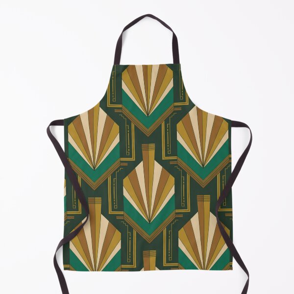 Item preview, Bold Art Deco Fan Pattern | Geometric Teal Gold Seamless Repeat designed and sold by Midnight Veil Designs.