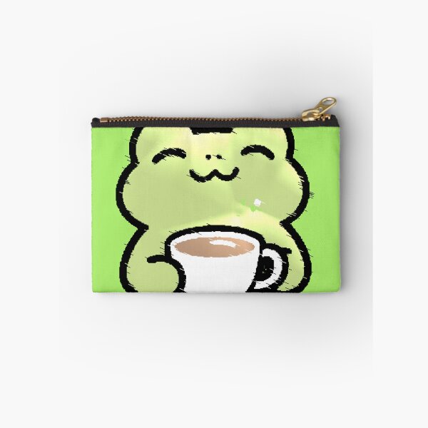 Item preview, Happy Kawaii Frog Drinking Tea Pixel Aesthetic designed and sold by AstronautMerch.