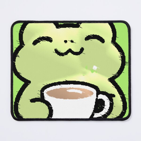 Item preview, Happy Kawaii Frog Drinking Tea Pixel Aesthetic designed and sold by AstronautMerch.