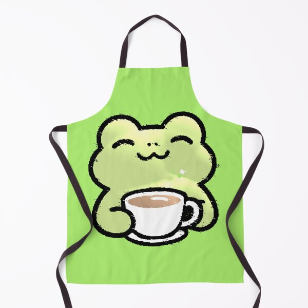 Item preview, Happy Kawaii Frog Drinking Tea Pixel Aesthetic designed and sold by AstronautMerch.