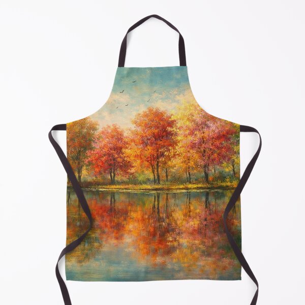 Item preview, Autumn Lake Reflections Colorful Forest Landscape Art Print designed and sold by Joey Santiago.