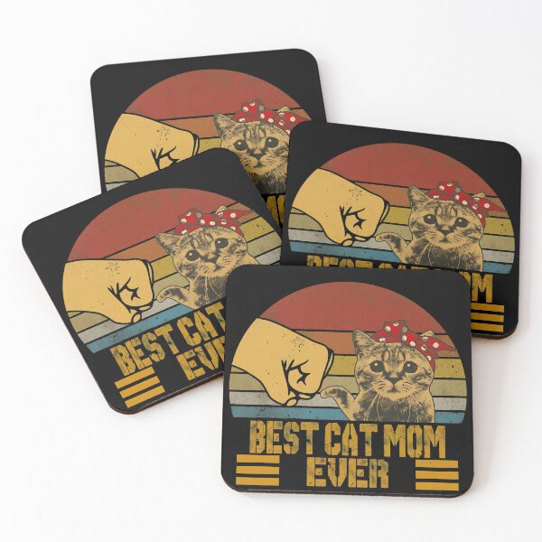Item preview, Best Cat Mom Ever Fist Bump Retro Sunset designed and sold by Dmo3HarkoArt.