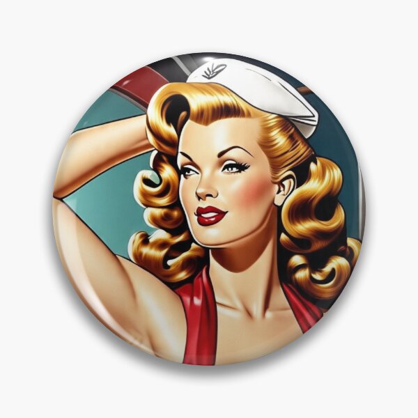Artikelvorschau, Vintage-Sailor-Pin-up-Girl | Maritimes Retro-Kunstwerk der 1940er Jahre entworfen und verkauft von MissSaylor.