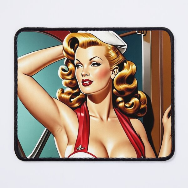 Item preview, Vintage Sailor Pin-Up Girl | 1940s Nautical Bombshell Retro Maritime Art designed and sold by MissSaylor.