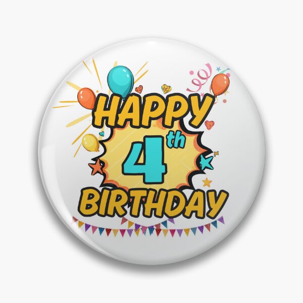 Item preview, Happy 4th Birthday Party Design designed and sold by variant designer.