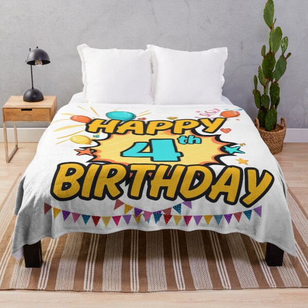 Item preview, Happy 4th Birthday Party Design designed and sold by variant designer.