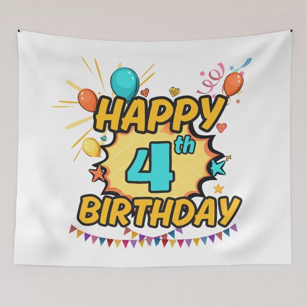 Item preview, Happy 4th Birthday Party Design designed and sold by variant designer.