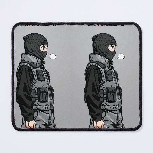Item preview, Fashion - Man in Grey Puffer Vest Balaclava Cargo Streetwear Anime designed and sold by AnimeShin.