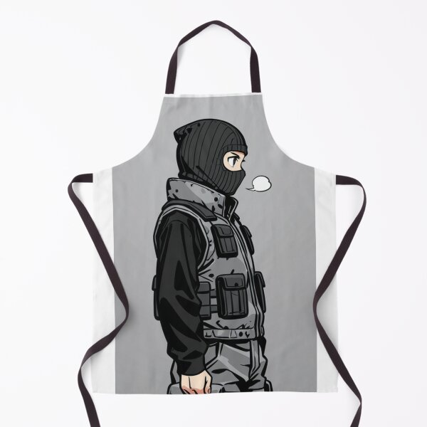 Item preview, Fashion - Man in Grey Puffer Vest Balaclava Cargo Streetwear Anime designed and sold by AnimeShin.