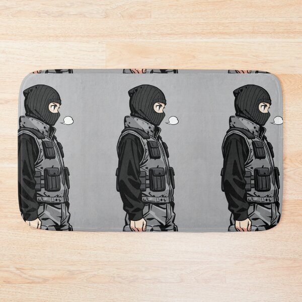 Item preview, Fashion - Man in Grey Puffer Vest Balaclava Cargo Streetwear Anime designed and sold by AnimeShin.