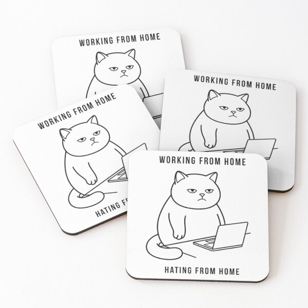 Item preview, Working From Home Hating From Home — Funny Sarcastic Cat WFH Gift designed and sold by DeadpanPaws.