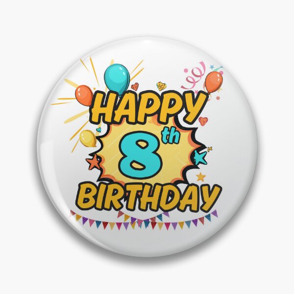 Item preview, Happy 8th Birthday Fun Design designed and sold by variant designer.