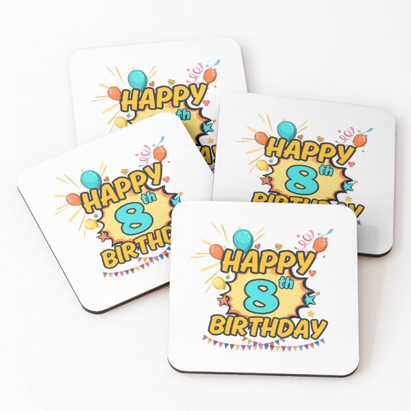 Item preview, Happy 8th Birthday Fun Design designed and sold by variant designer.