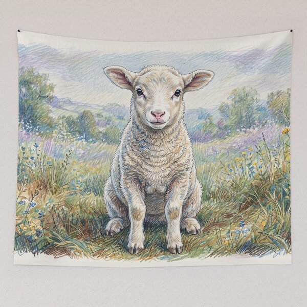 Item preview, Gentle Lamb Gazing with Gentle Soul designed and sold by LibertyForge-Co.