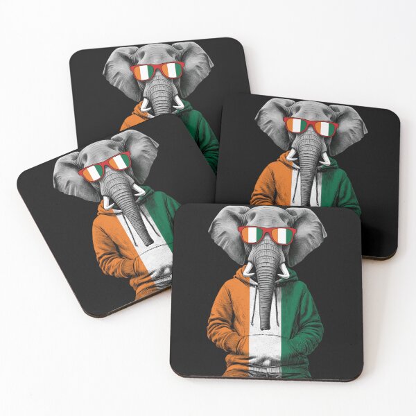 Item preview, Retro Ivory Coast Flag Elephant Wearing Sunglasses Graphic Hoodie For Football Fans designed and sold by Capisedo.