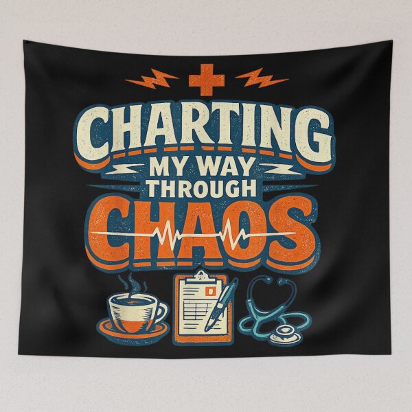 Item preview, Charting My Way Through Chaos Funny Nurse Life Coffee Stethoscope Medical Gift designed and sold by Capisedo.