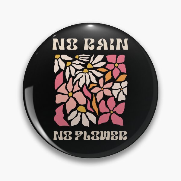 Item preview, No Rain No Flower Retro Groovy Floral Typography designed and sold by creativerooney.