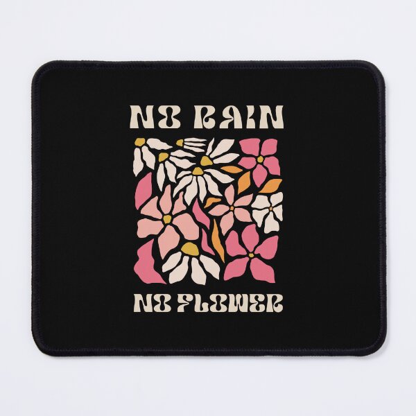 Item preview, No Rain No Flower Retro Groovy Floral Typography designed and sold by creativerooney.
