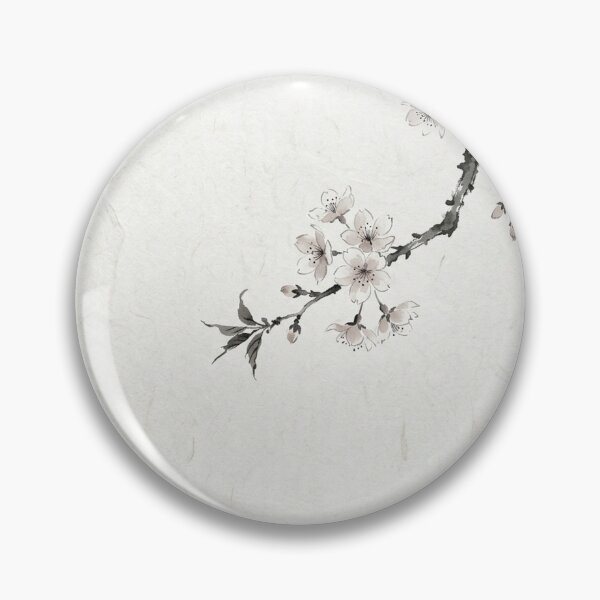 Item preview, Cherry Blossom Branch in Ink | Japanese Wabi-Sabi Art | Sumi-e Minimalist Print designed and sold by KUZU-NOHA.