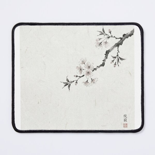 Item preview, Cherry Blossom Branch in Ink | Japanese Wabi-Sabi Art | Sumi-e Minimalist Print designed and sold by KUZU-NOHA.