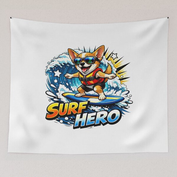 Item preview, Surf Hero – Cool Corgi Ride designed and sold by ivodanivan.