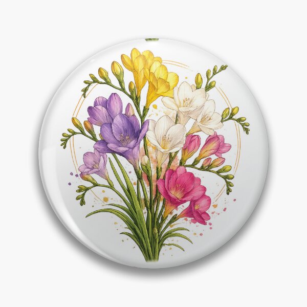Item preview, Colorful Freesia Bouquet – Vintage Botanical Floral Art designed and sold by Clothes With Smiling Animals Walt Gral.